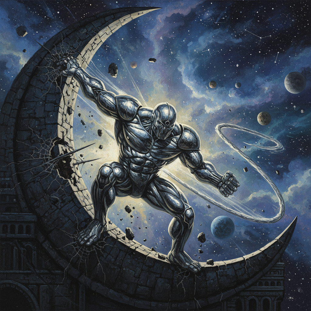 Mithral Golem, original Pathfinder 2e monster artwork by ZapGM