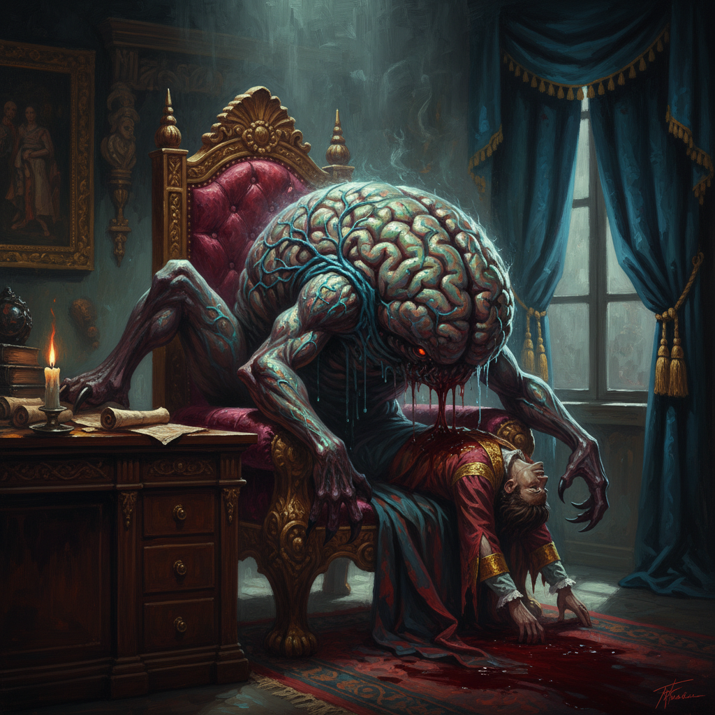 Intellect Devourer, original Pathfinder 2e monster artwork by ZapGM