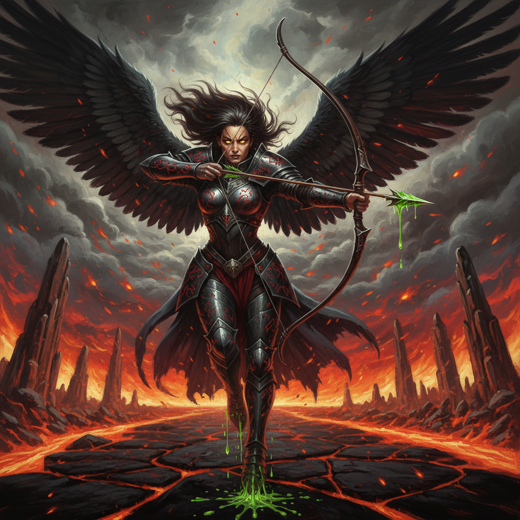 Erinyes, original D&D 5e monster artwork by ZapGM