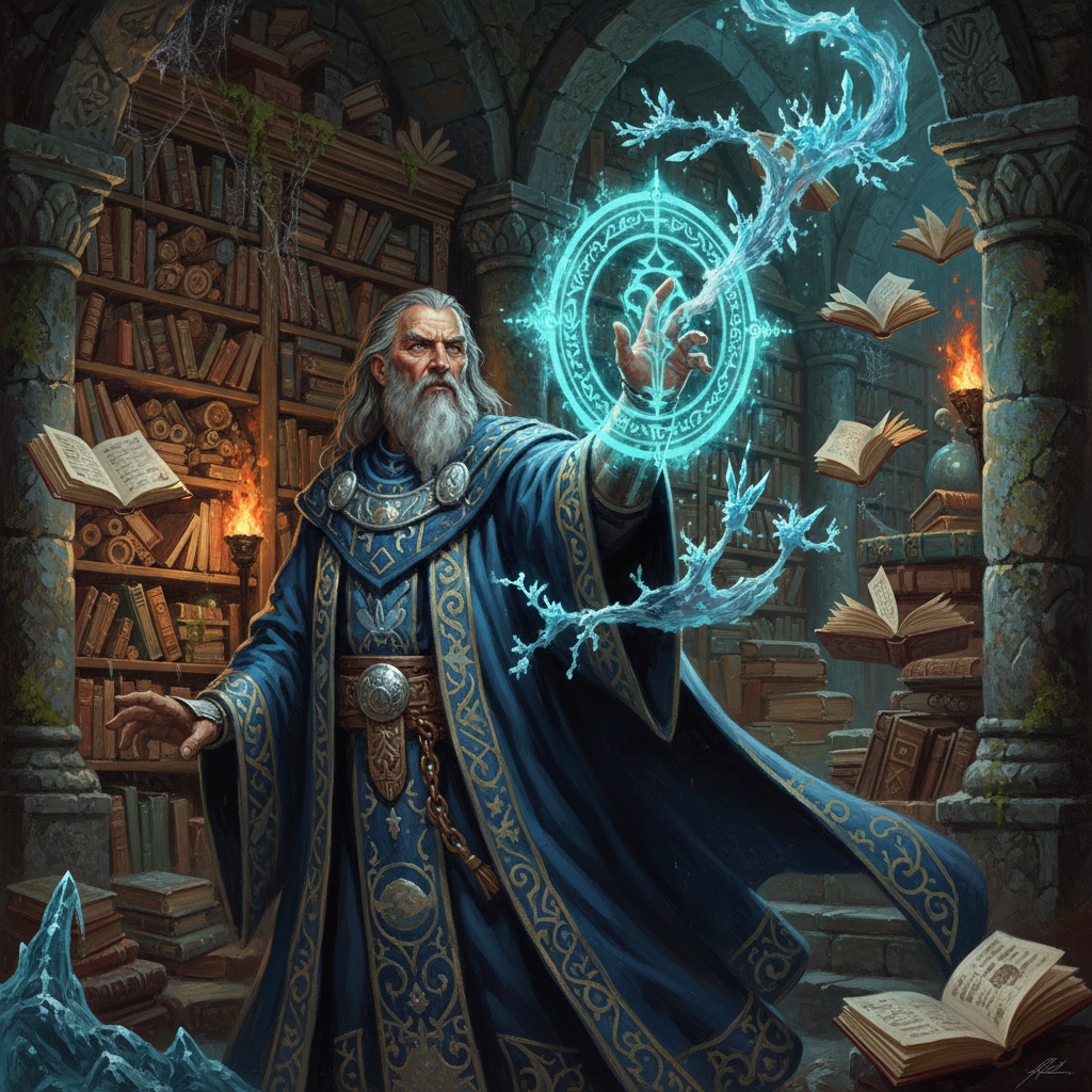 Mage, original D&D 5e monster artwork by ZapGM