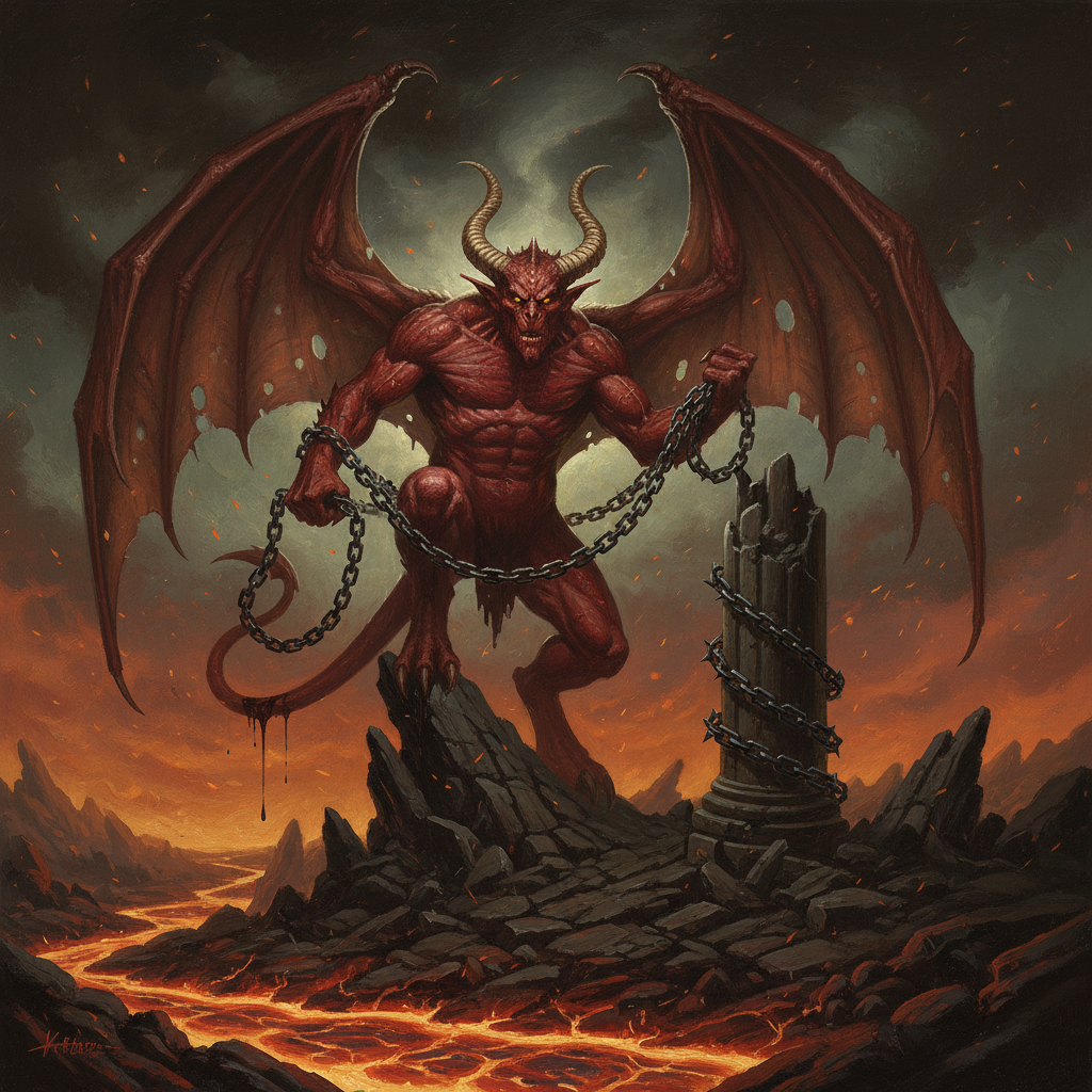 Cornugon, original Pathfinder 2e monster artwork by ZapGM