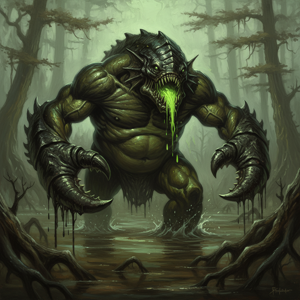 Piscodaemon, original Pathfinder 2e monster artwork by ZapGM