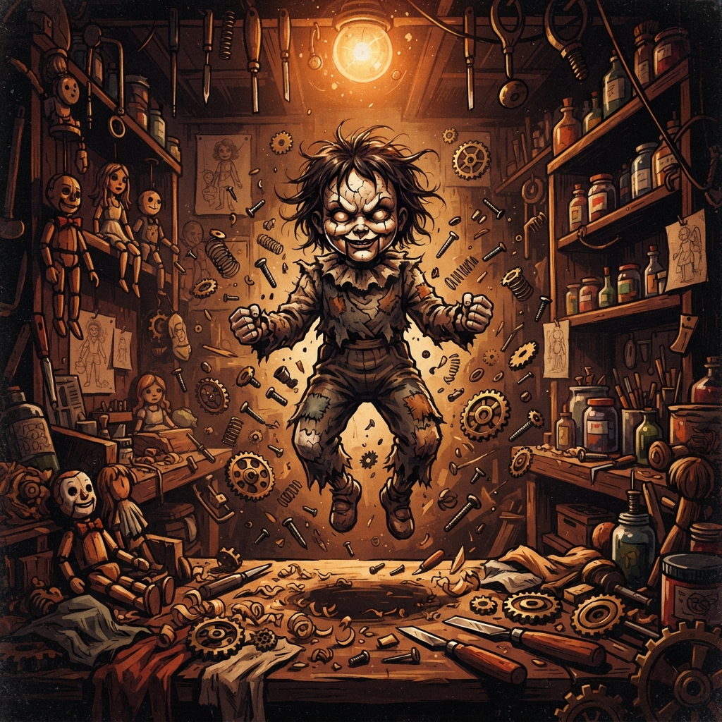 Soulbound Doll (Impish), original Pathfinder 2e monster artwork by ZapGM