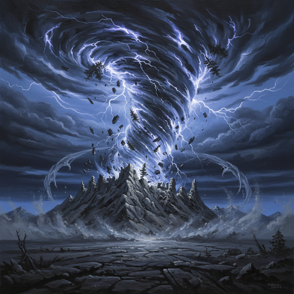 Elemental Hurricane, original Pathfinder 2e monster artwork by ZapGM