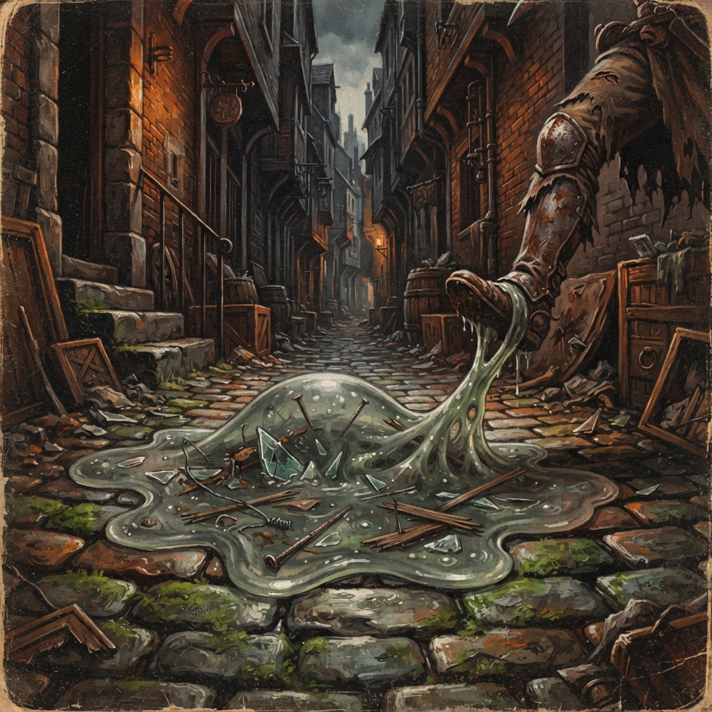Gutter Ooze, original Pathfinder 2e monster artwork by ZapGM