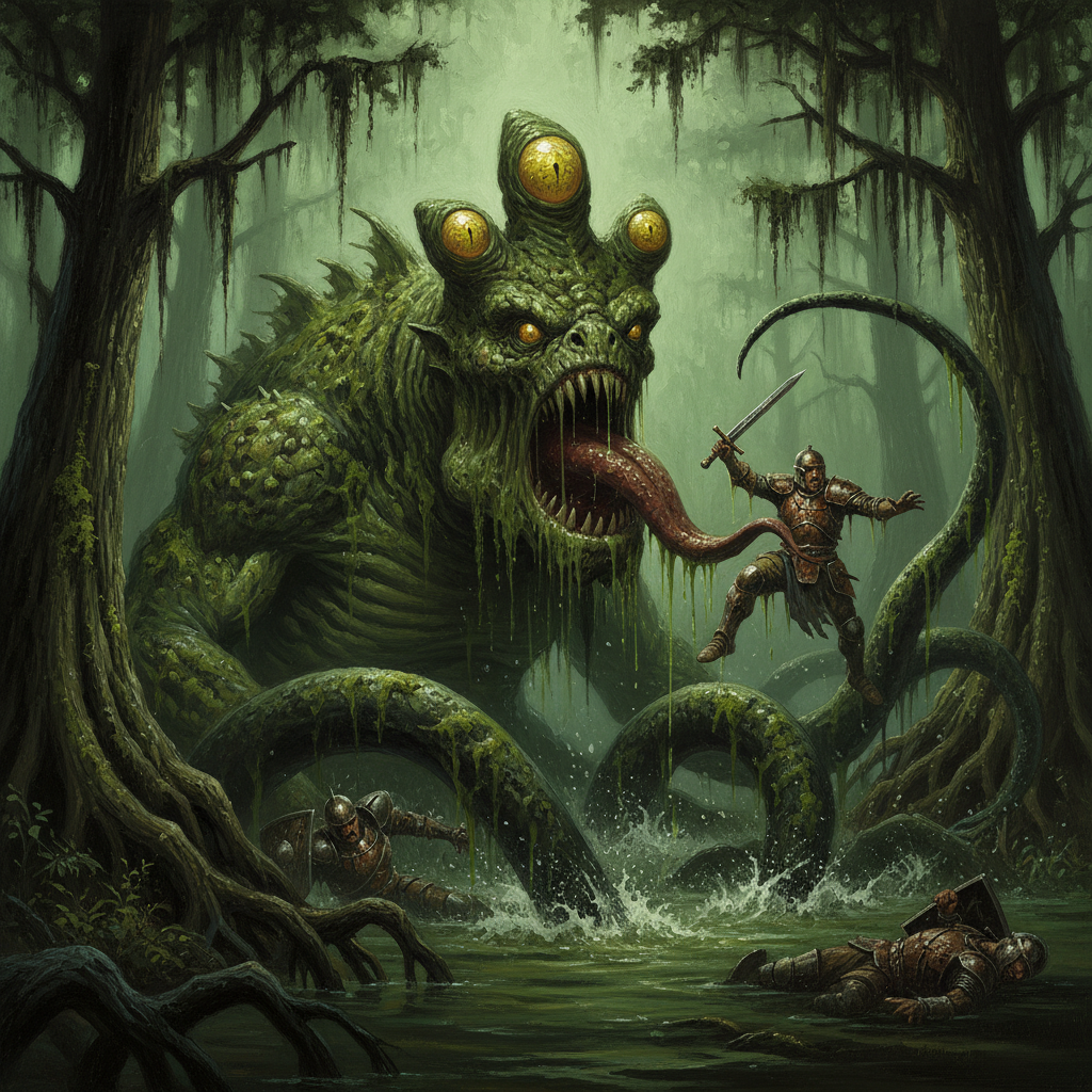 Froghemoth, original Pathfinder 2e monster artwork by ZapGM