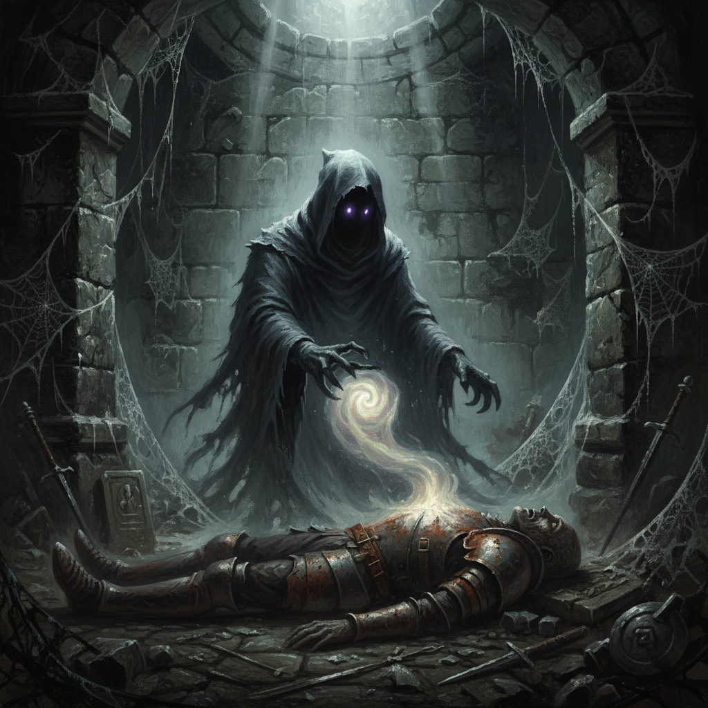 Wraith, original D&D 5e monster artwork by ZapGM