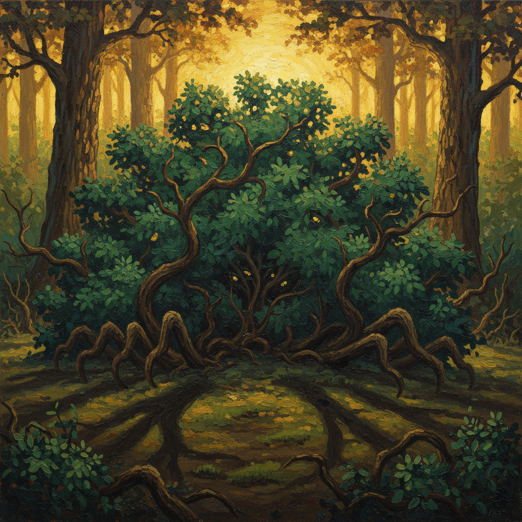 Awakened Shrub, original D&D 5e monster artwork by ZapGM