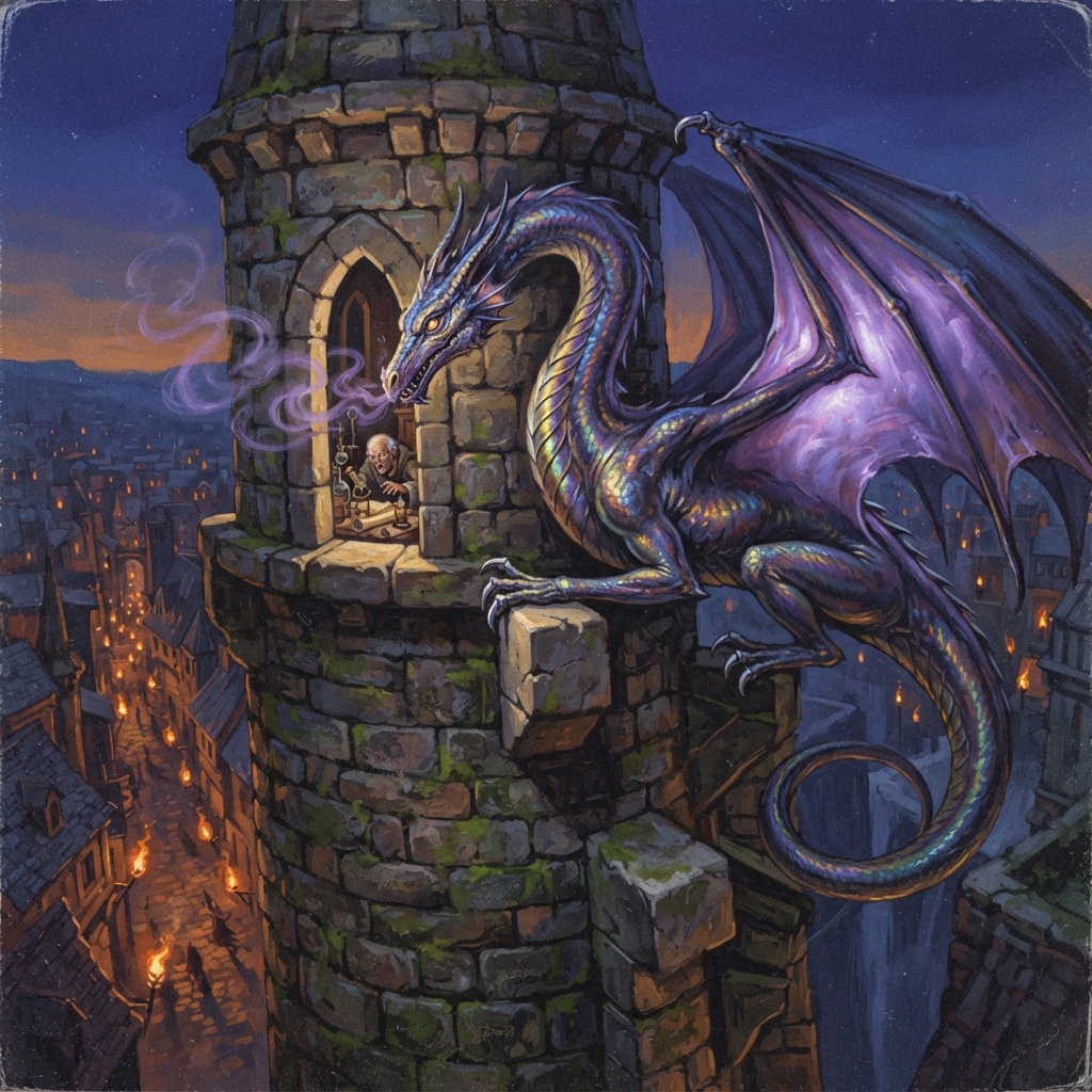Whisper Dragon (Young), original Pathfinder 2e monster artwork by ZapGM