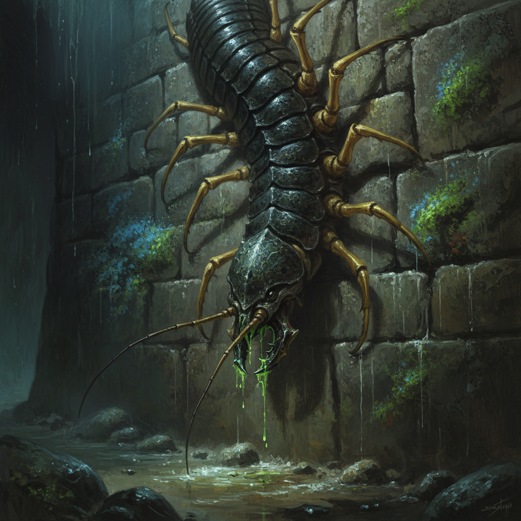 Giant Centipede, original D&D 5e monster artwork by ZapGM