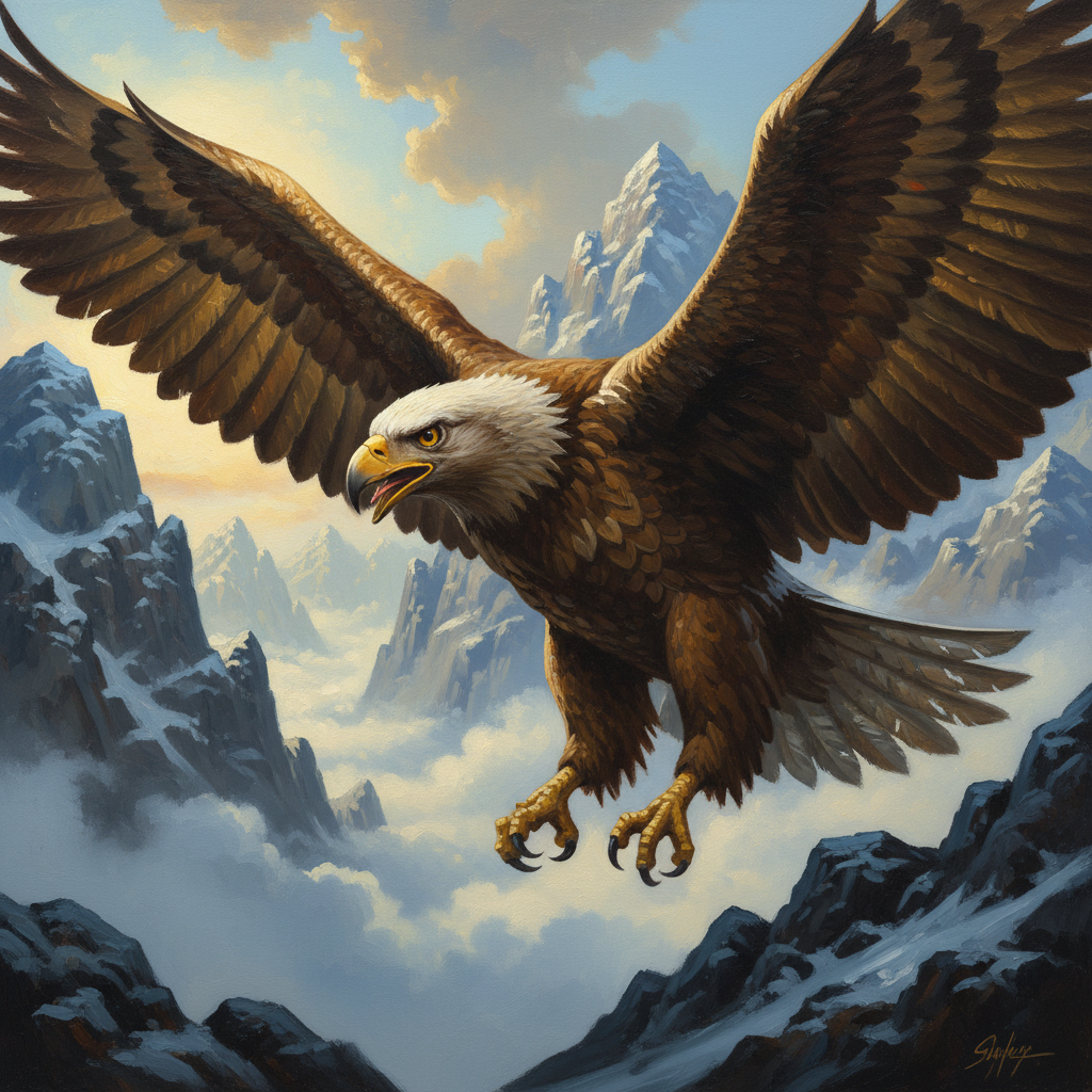 Eagle, original D&D 5e monster artwork by ZapGM