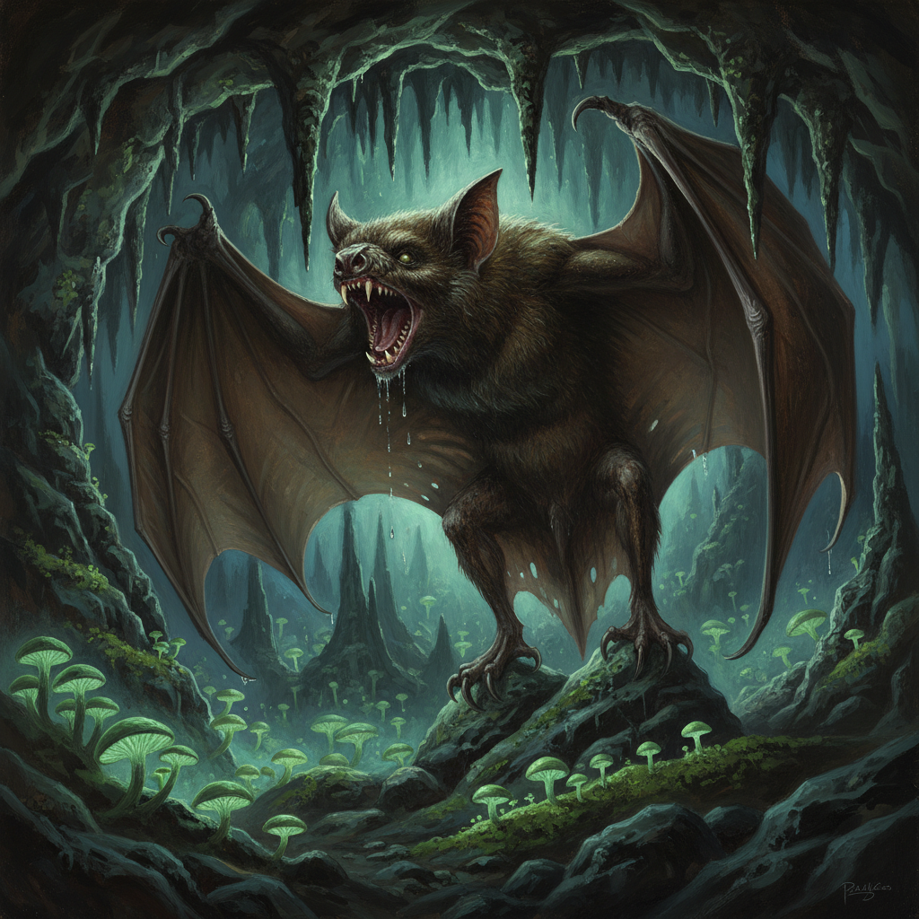 Giant Bat, original D&D 5e monster artwork by ZapGM