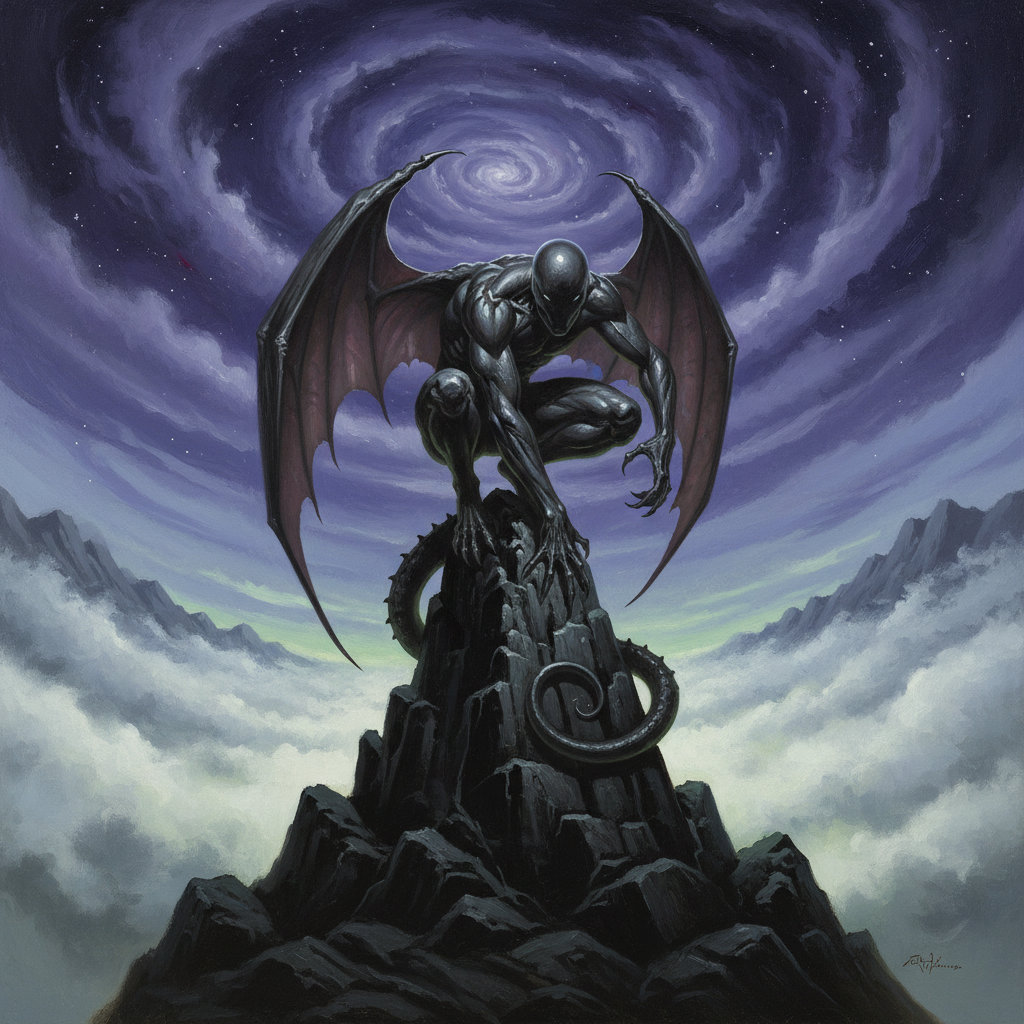 Nightgaunt, original Pathfinder 2e monster artwork by ZapGM