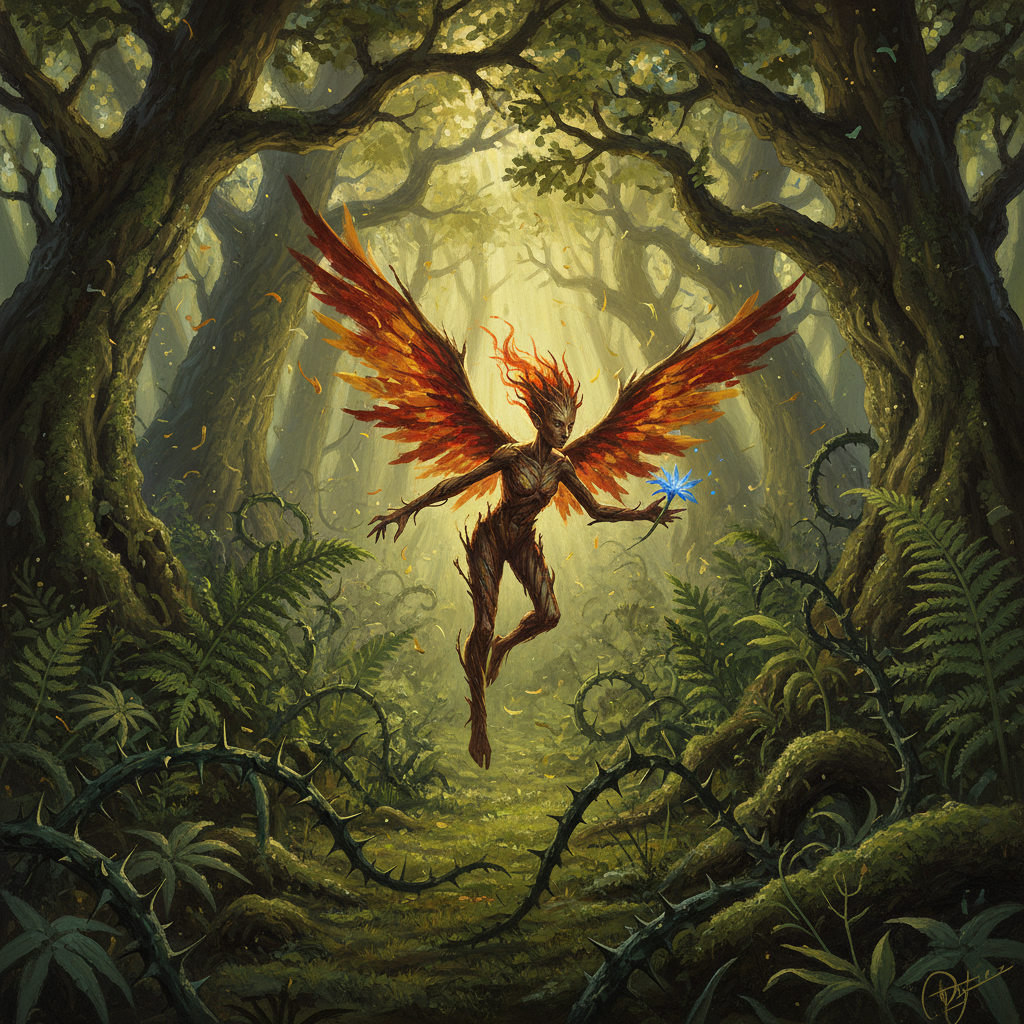 Gathlain Wanderer, original Pathfinder 2e monster artwork by ZapGM