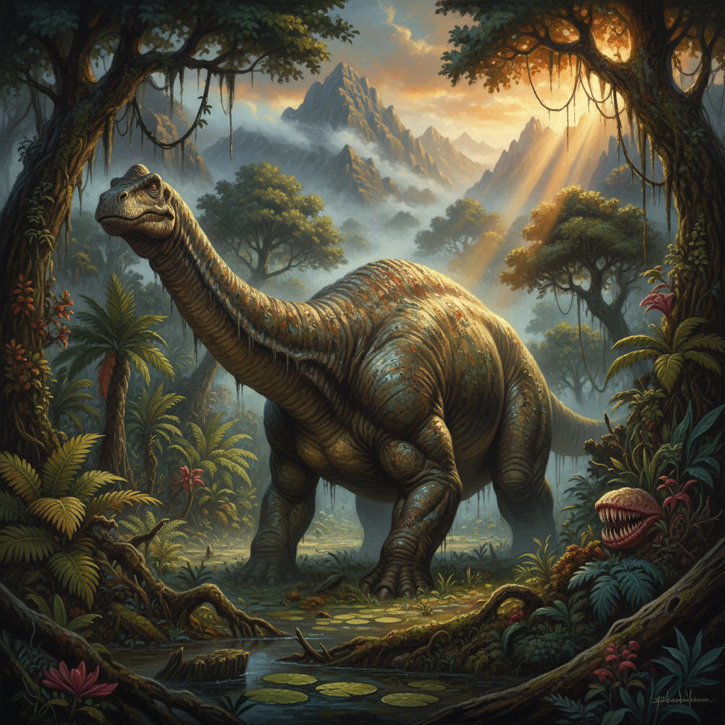 Brontosaurus, original Pathfinder 2e monster artwork by ZapGM