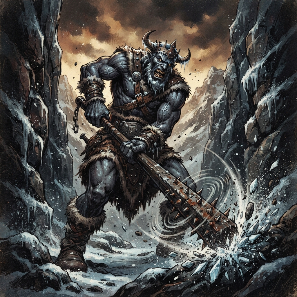 Mountain Oni, original Pathfinder 2e monster artwork by ZapGM