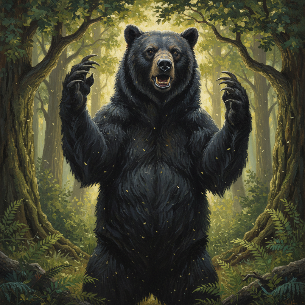 Black Bear, original Pathfinder 2e monster artwork by ZapGM