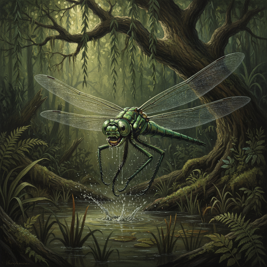 Giant Dragonfly, original Pathfinder 2e monster artwork by ZapGM