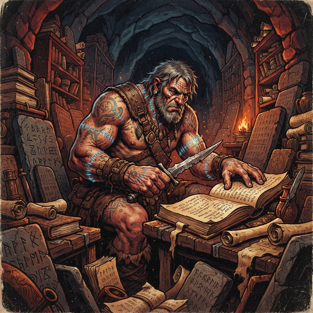 Jotunborn Sage, original Pathfinder 2e monster artwork by ZapGM