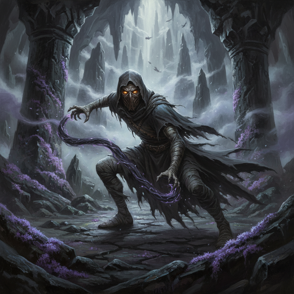 Caligni Caller, original Pathfinder 2e monster artwork by ZapGM