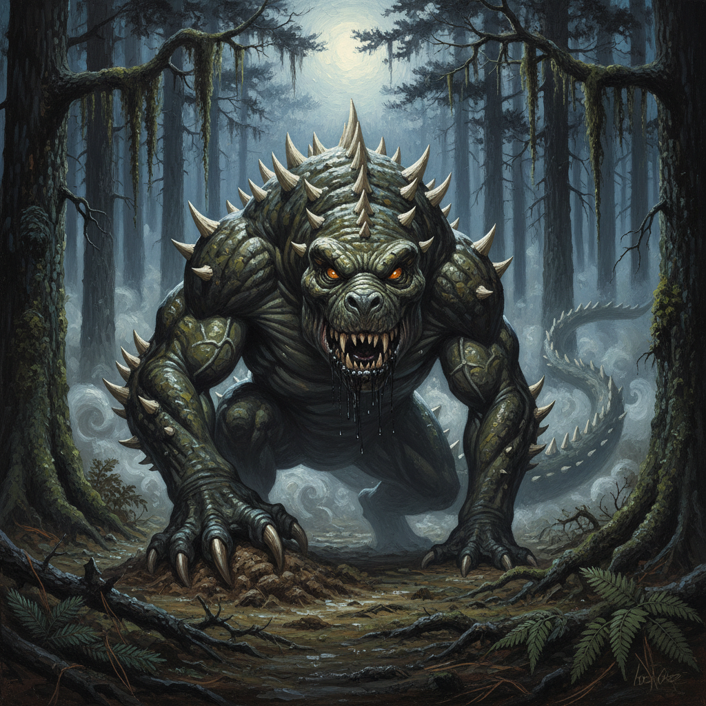 Hodag, original Pathfinder 2e monster artwork by ZapGM