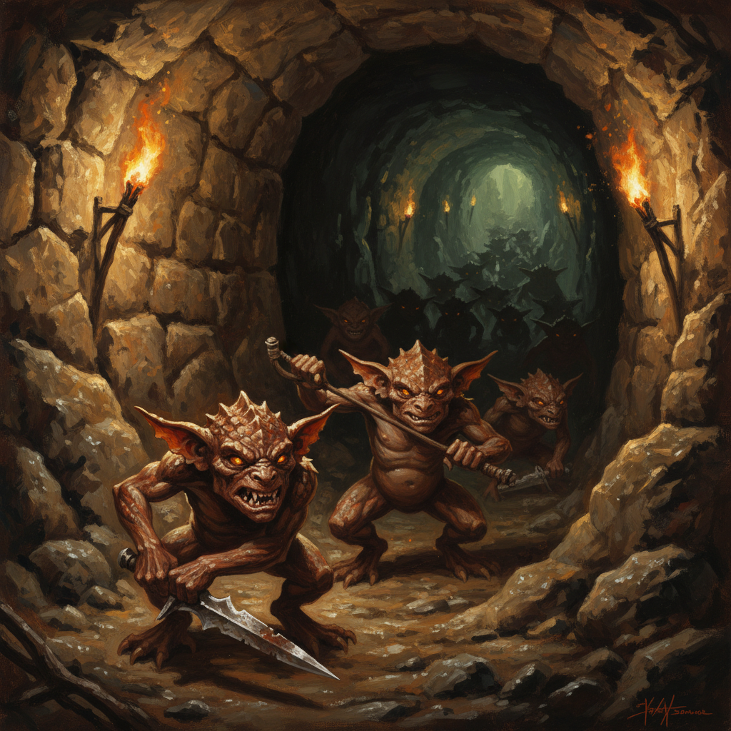 Kobold, original D&D 5e monster artwork by ZapGM