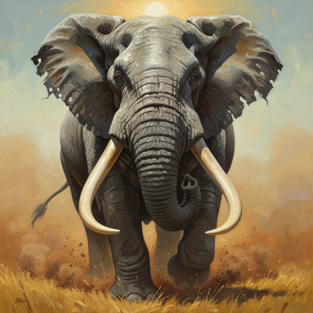 Elephant, original Pathfinder 2e monster artwork by ZapGM
