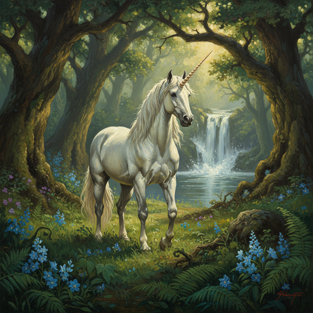 Unicorn, original Pathfinder 2e monster artwork by ZapGM