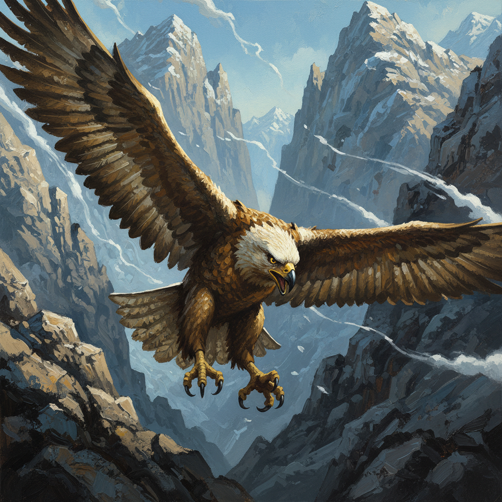 Giant Eagle, original D&D 5e monster artwork by ZapGM