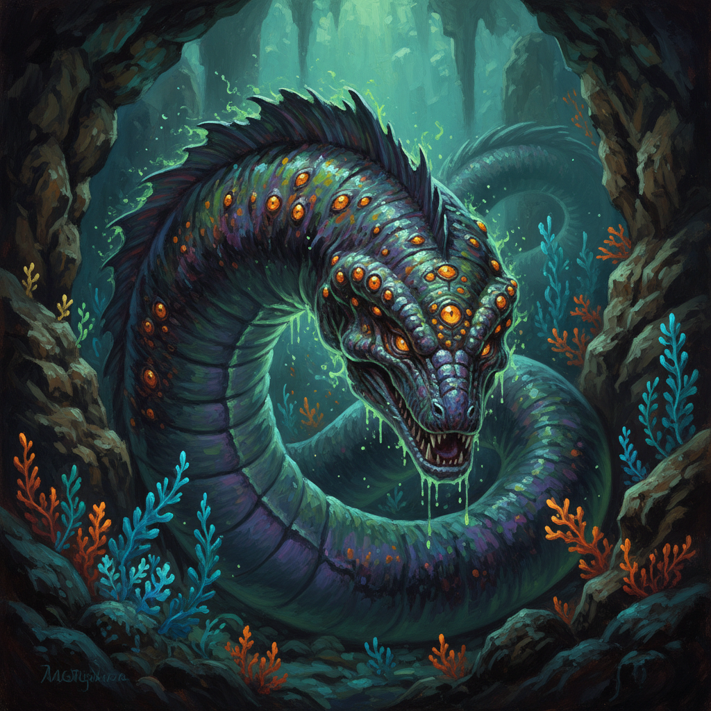 Alghollthu Master, original Pathfinder 2e monster artwork by ZapGM