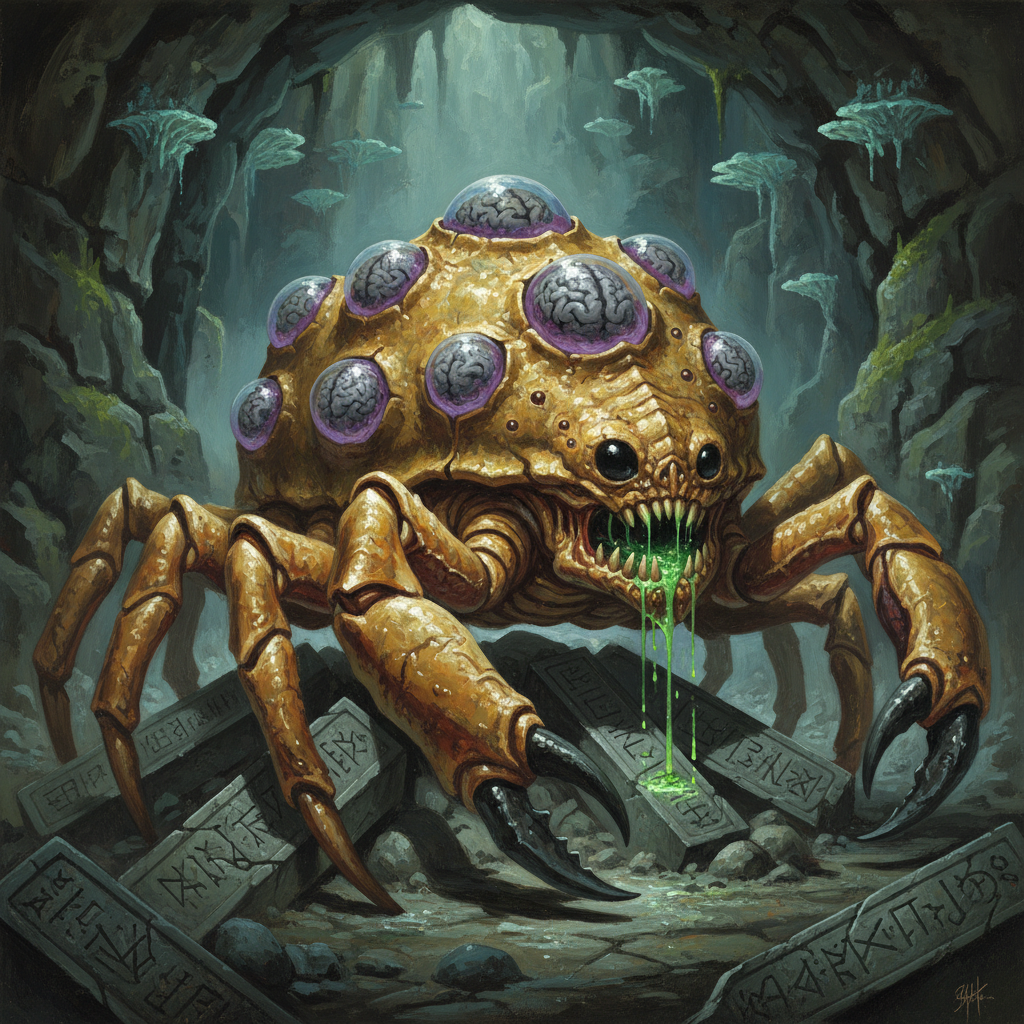 Brain Collector, original Pathfinder 2e monster artwork by ZapGM