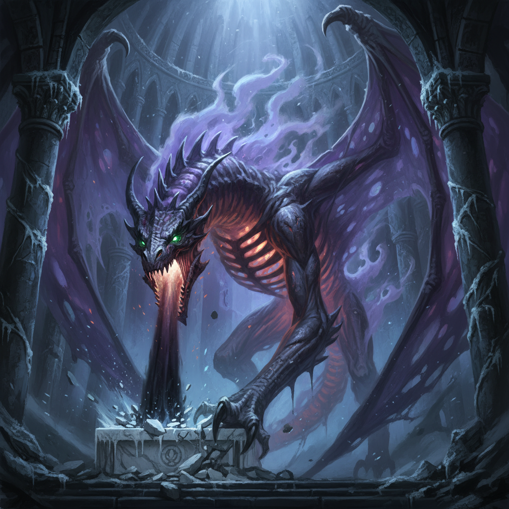 Wyrmwraith, original Pathfinder 2e monster artwork by ZapGM