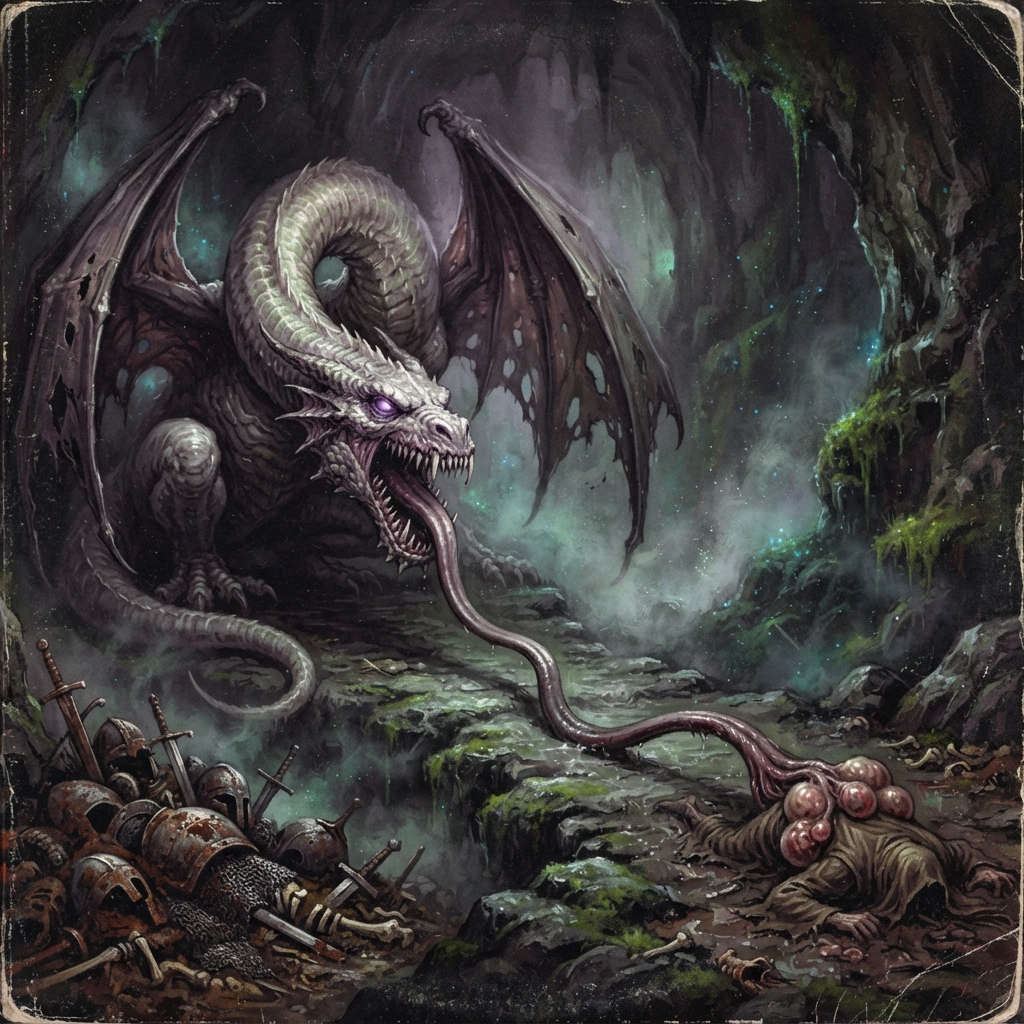 Despair Dragon (Adult), original Pathfinder 2e monster artwork by ZapGM