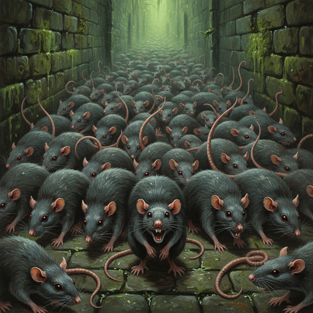 Swarm of Rats, original D&D 5e monster artwork by ZapGM