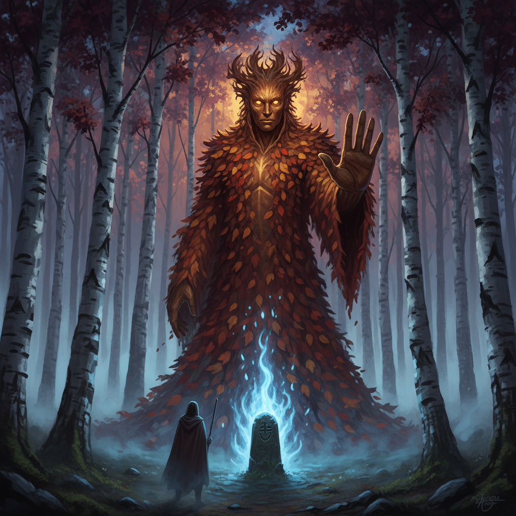 Crossroads Guardian, original Pathfinder 2e monster artwork by ZapGM