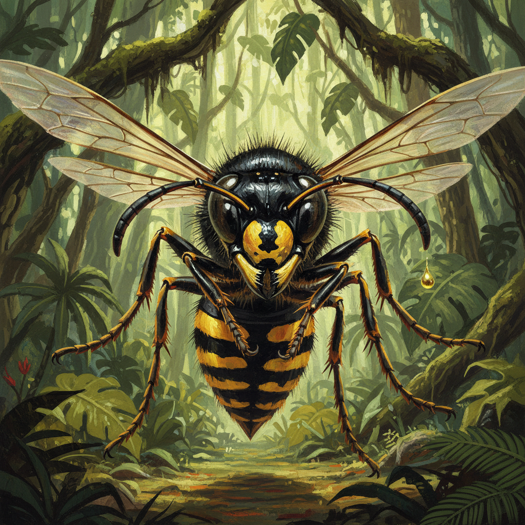 Giant Wasp, original D&D 5e monster artwork by ZapGM