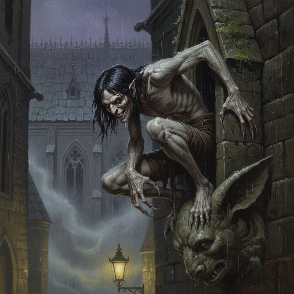 Vampire Spawn Rogue, original Pathfinder 2e monster artwork by ZapGM