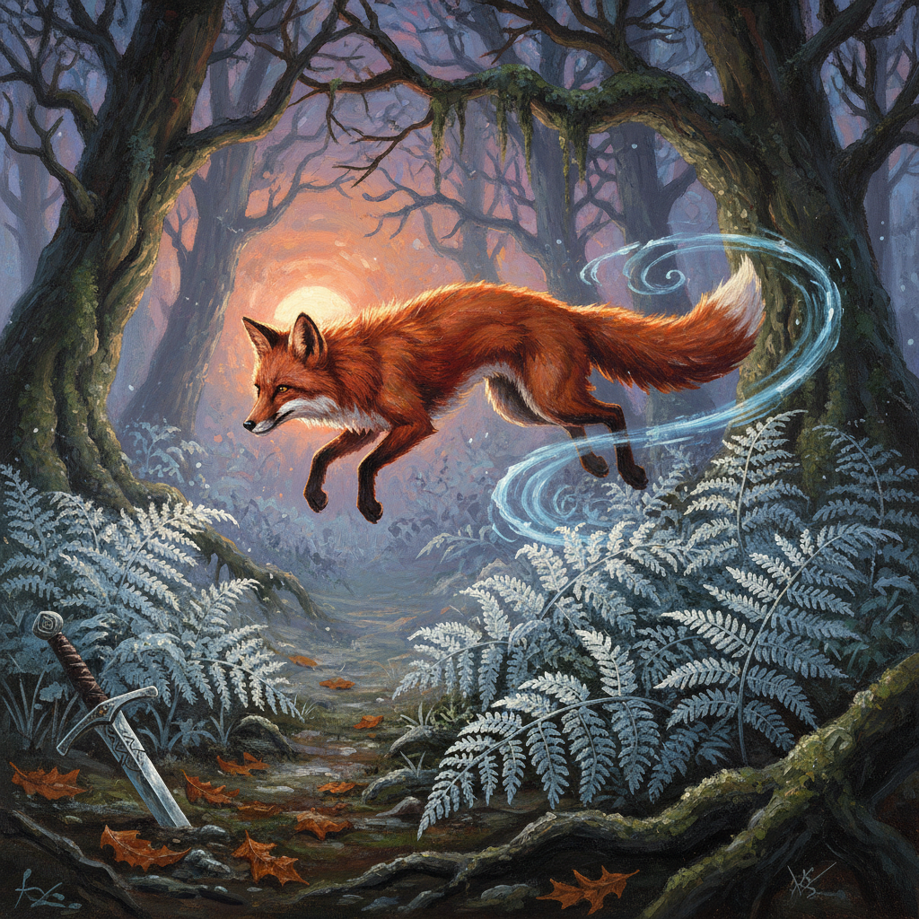 Red Fox, original Pathfinder 2e monster artwork by ZapGM