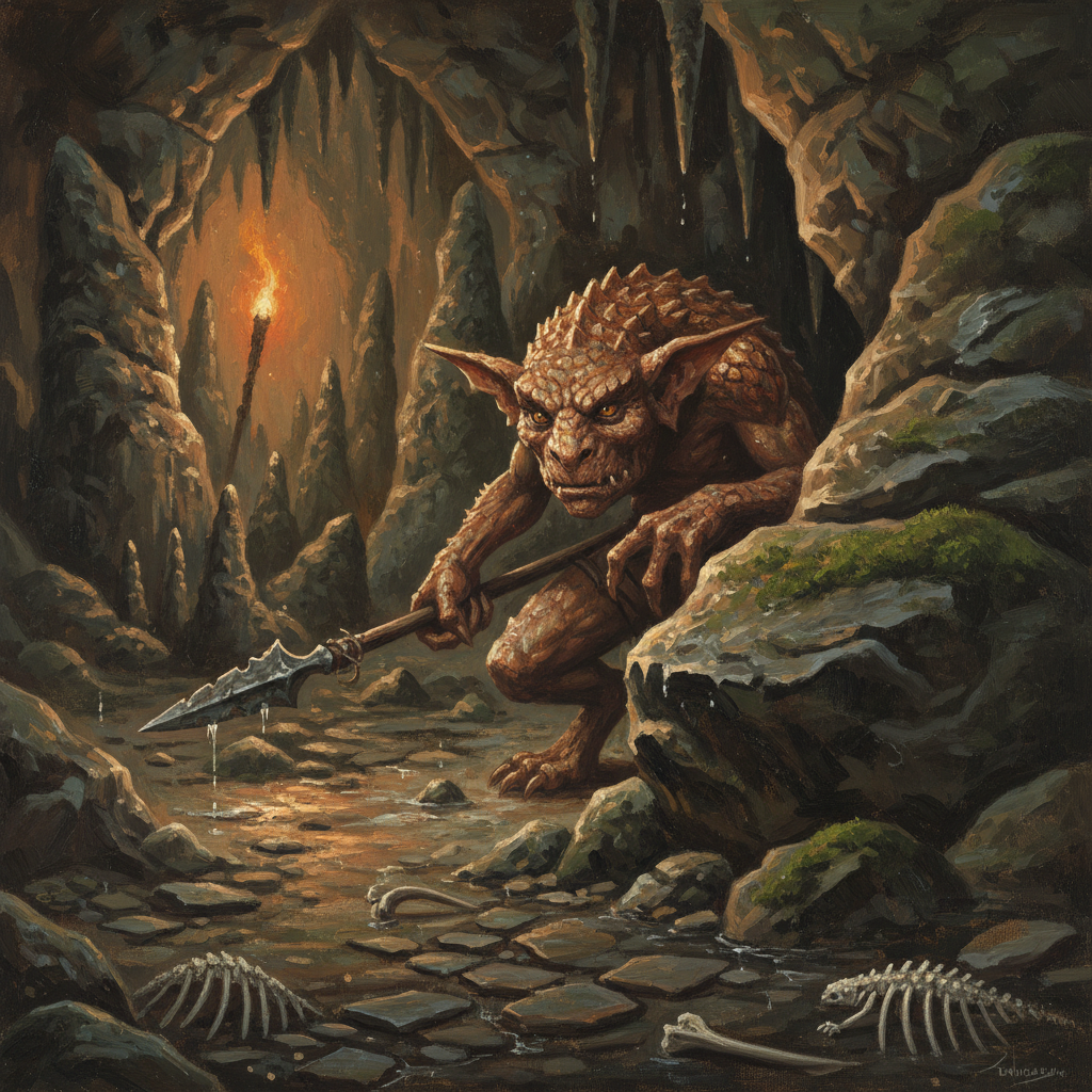 Kobold Warrior, original Pathfinder 2e monster artwork by ZapGM