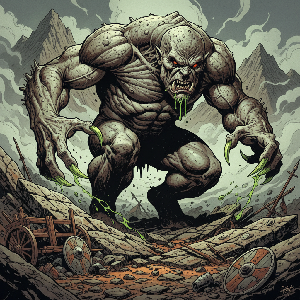 Athach, original Pathfinder 2e monster artwork by ZapGM