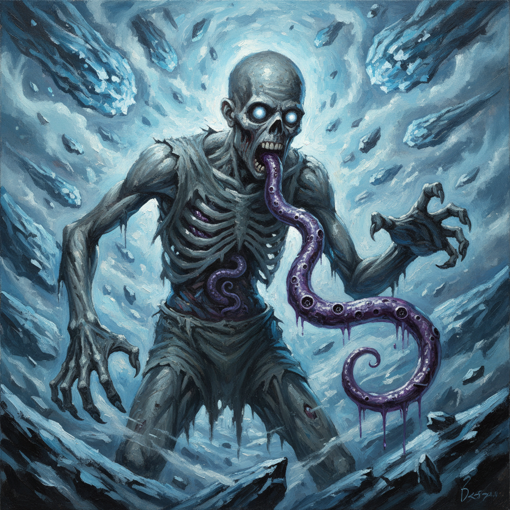 Void Zombie, original Pathfinder 2e monster artwork by ZapGM