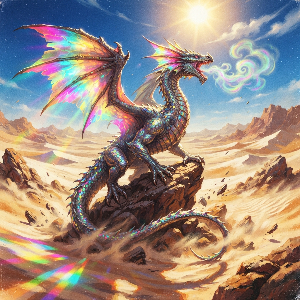 Mirage Dragon (Ancient), original Pathfinder 2e monster artwork by ZapGM