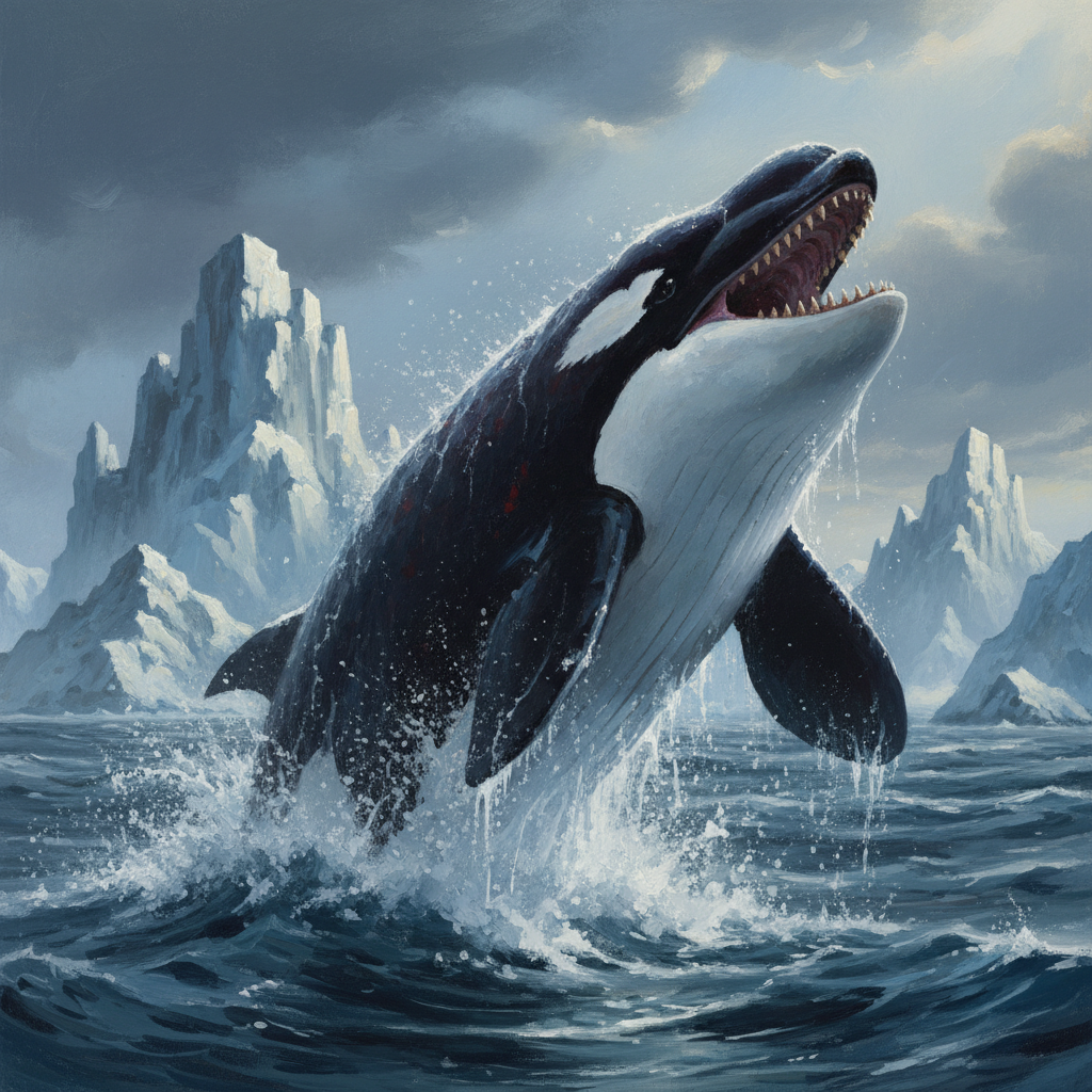 Killer Whale, original D&D 5e monster artwork by ZapGM