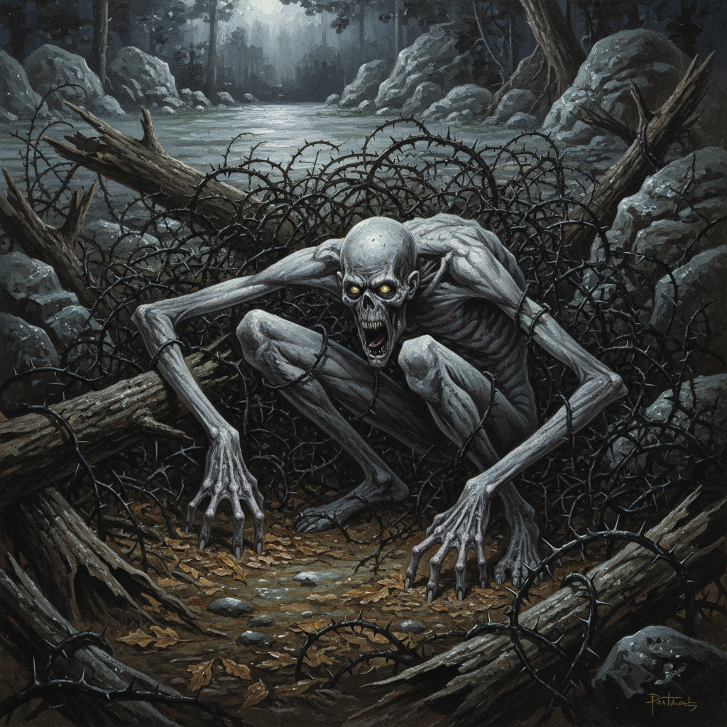 Trailgaunt, original Pathfinder 2e monster artwork by ZapGM