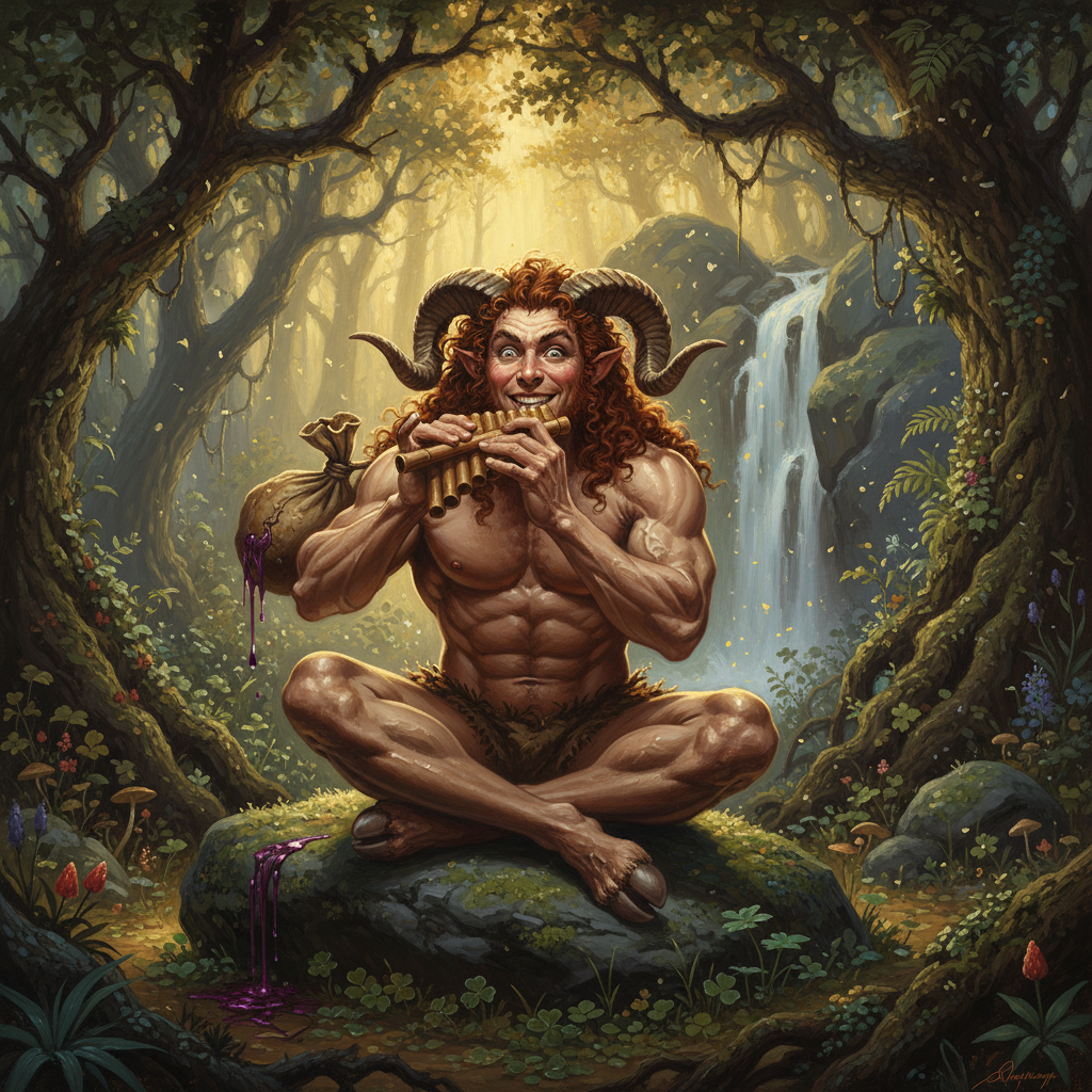Satyr, original Pathfinder 2e monster artwork by ZapGM