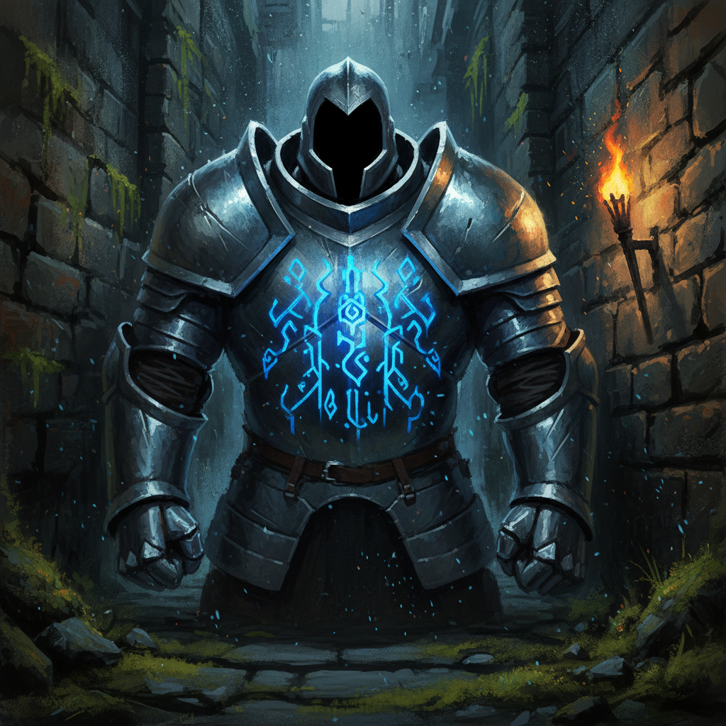 Animated Armor, original D&D 5e monster artwork by ZapGM