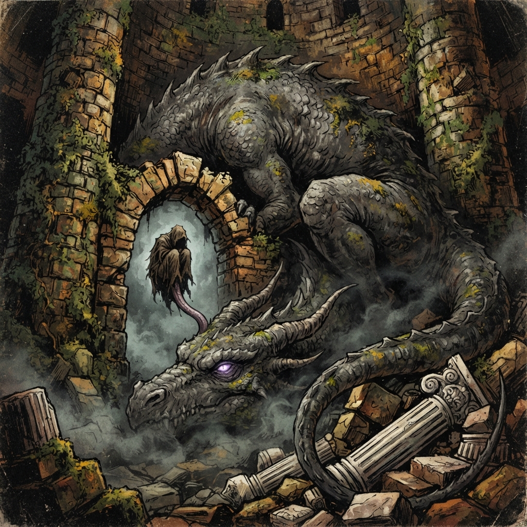Despair Dragon (Adult, Spellcaster), original Pathfinder 2e monster artwork by ZapGM