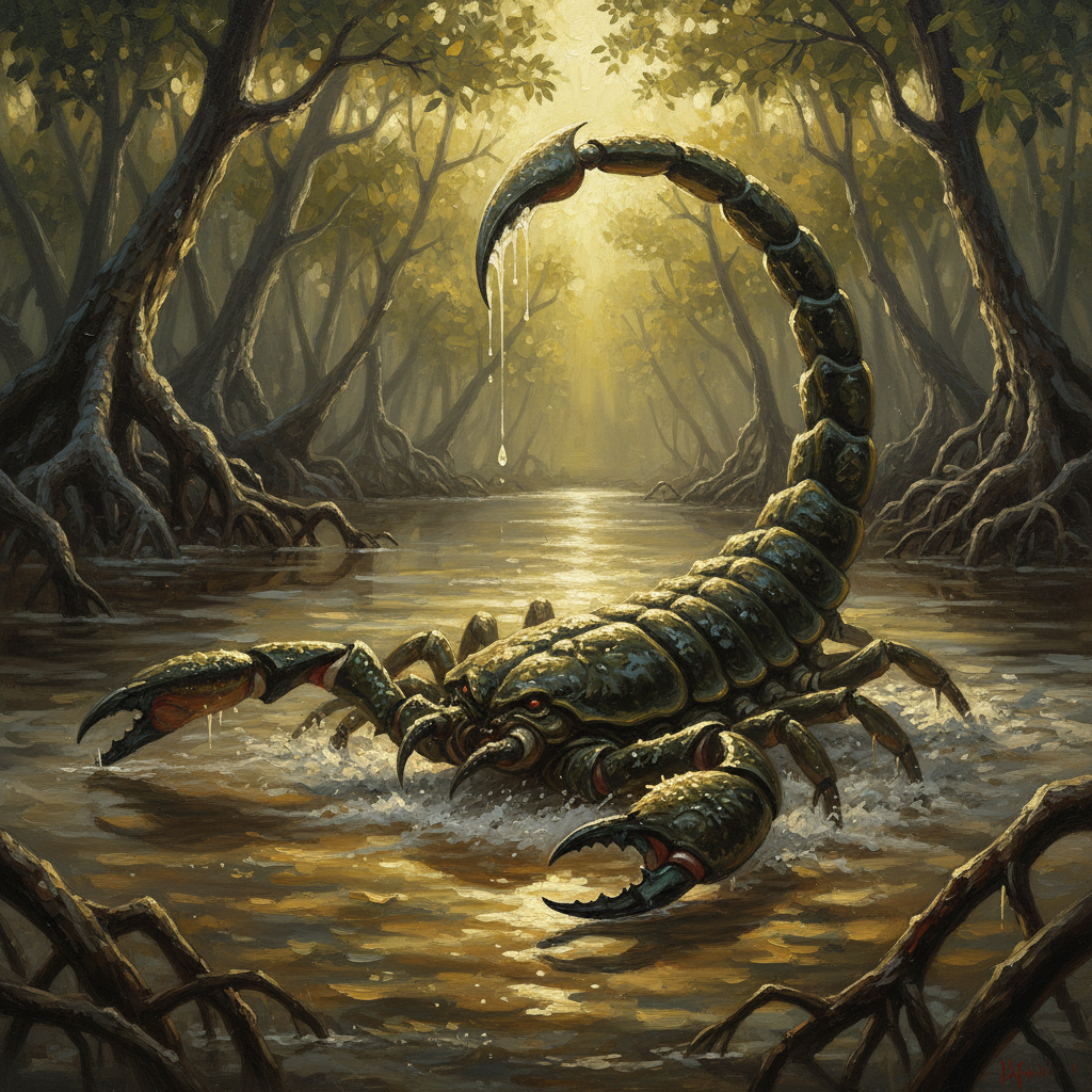 Common Eurypterid, original Pathfinder 2e monster artwork by ZapGM
