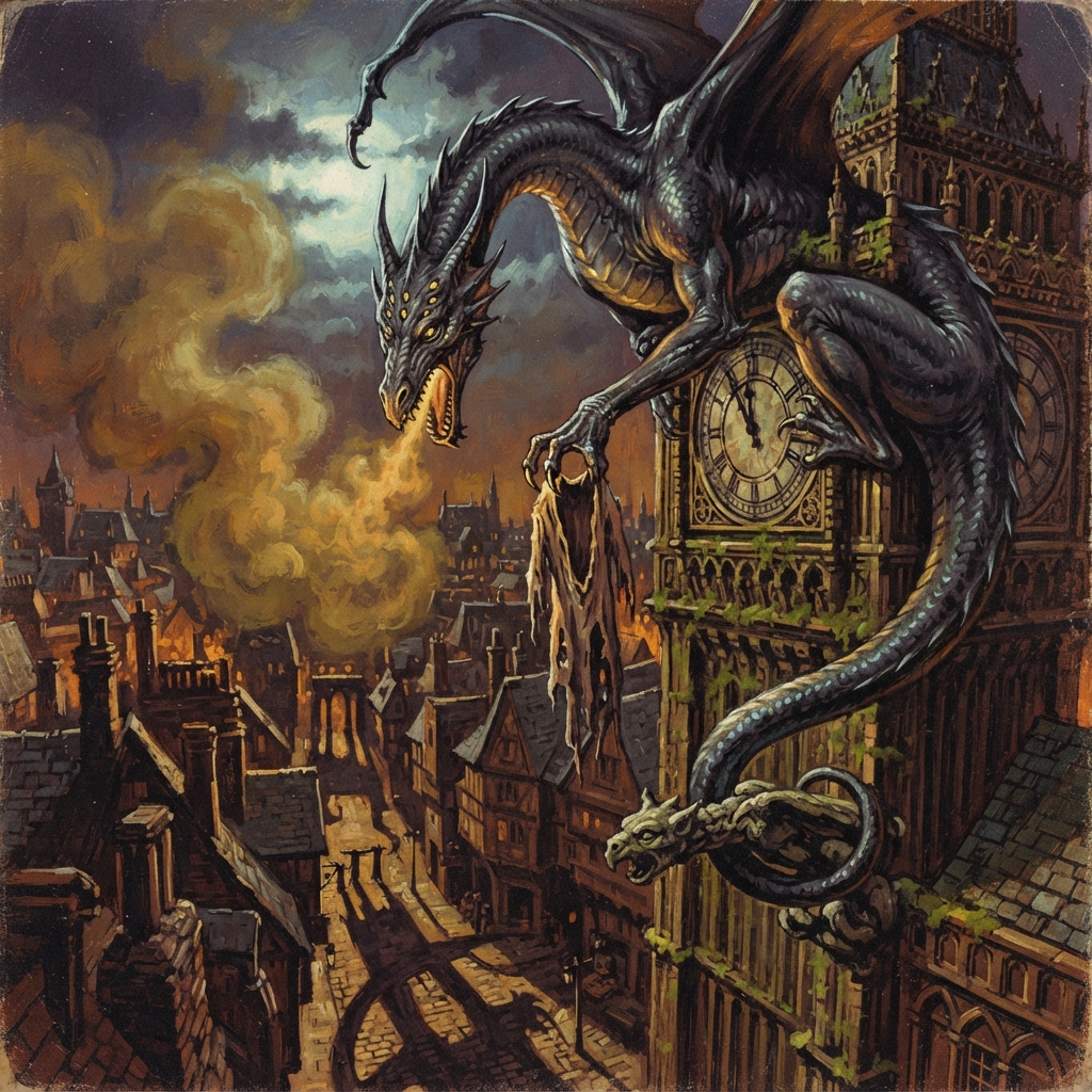 Conspirator Dragon (Adult), original Pathfinder 2e monster artwork by ZapGM