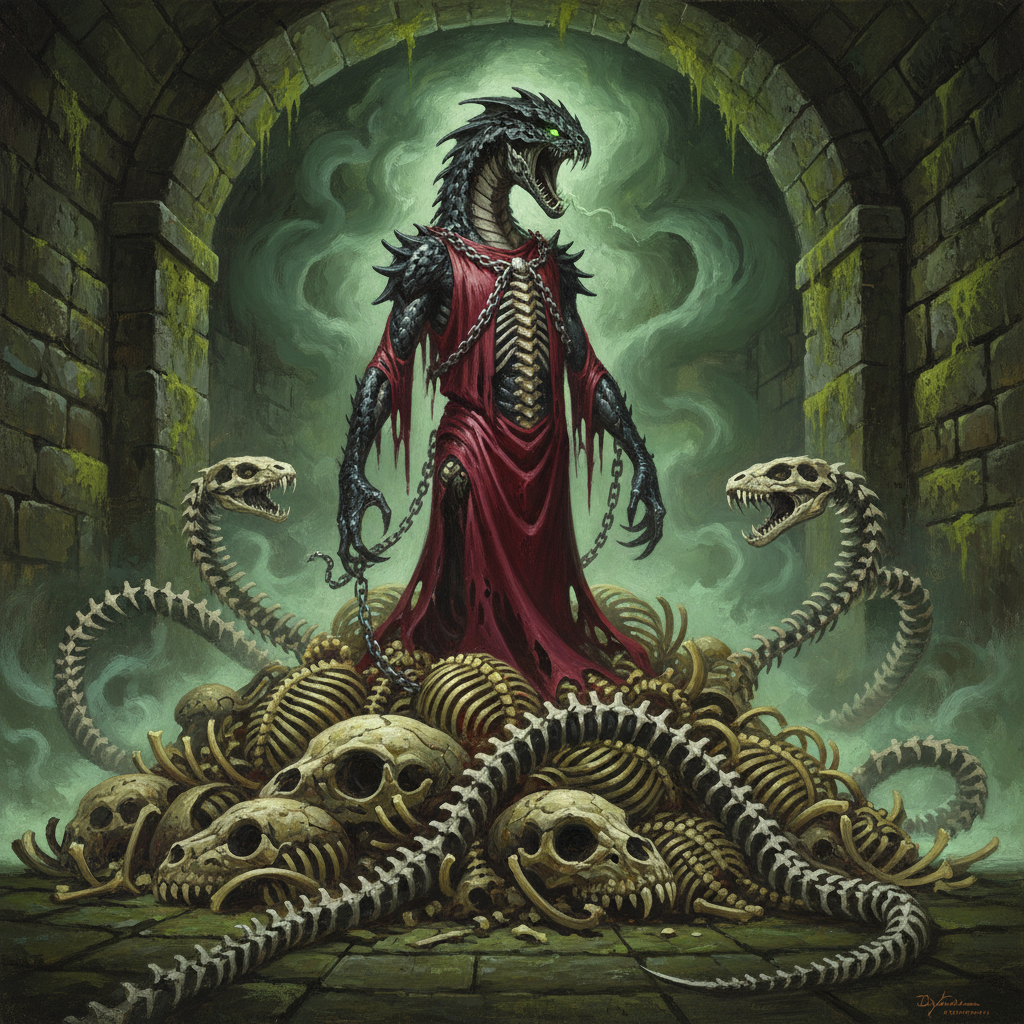 Bone Prophet, original Pathfinder 2e monster artwork by ZapGM